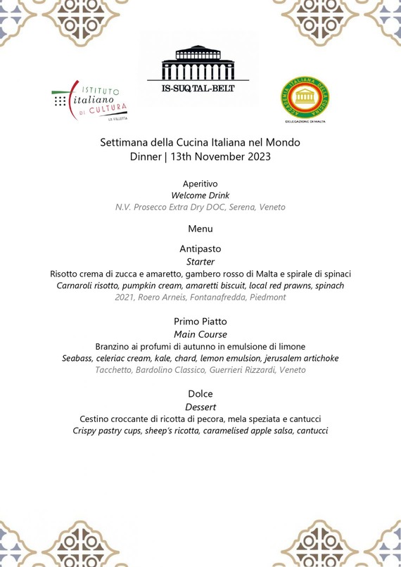 viii settimana della cucina italiana nel mondo is suq tal belt menu page 0001